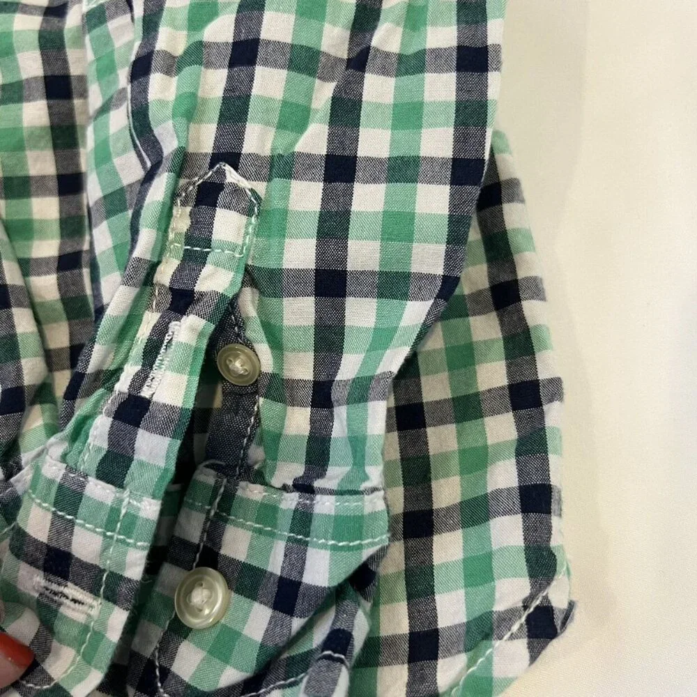 Gap Green Plaid Button Down Shirt Size 4